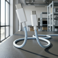 Câble de données USB 2.0 Type-C à charge rapide 3A avec gaine en nylon anti-emmêlement de qualité supérieure pour ordinateurs portables, smartphones et appareils de jeu