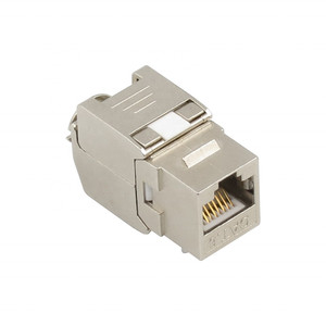Tùy chỉnh Hợp kim kẽm 180 Độ RJ45 kết nối <span class=keywords><strong>FTP</strong></span> cat6A RJ45 <span class=keywords><strong>8P8C</strong></span> RJ45 toolless Keystone Jack Cat6 RJ45 Coupler - Product Image 1