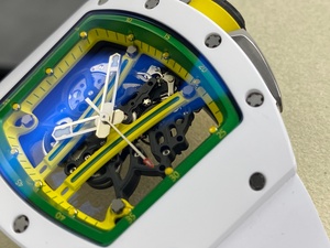 Montre mécanique haut de gamme personnalisée UMI RM061 EMUL2 avec mouvement à aiguilles, squelette en céramique blanche - Product Image 2