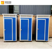 Baño Portátil Móvil de Bajo Costo para Sitios Temporales, Cabina de WC de Fácil Montaje, Inodoro con Pedestal de Aleación Móvil para Áreas Públicas