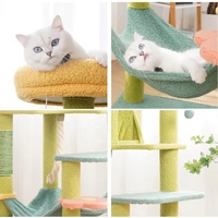 Arbre à chat multi-niveaux de luxe avec griffoir, hamac, boule suspendue et design semi-fermé pour chats d'appartement (XL) Toutes saisons