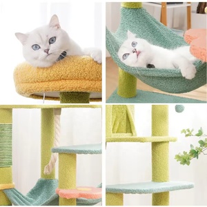 <span class=keywords><strong>Arbre</strong></span> <span class=keywords><strong>à</strong></span> <span class=keywords><strong>chat</strong></span> multi-niveaux avec griffoir, <span class=keywords><strong>hamac</strong></span> et balle suspendue, design semi-fermé <span class=keywords><strong>pour</strong></span> chats d'appartement (<span class=keywords><strong>XL</strong></span>) Toutes saisons - Product Image 4