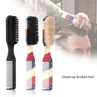 Peigne de coupe de cheveux 2 en 1 pour hommes avec logo personnalisé manche de barbier nettoyeur de cou double face