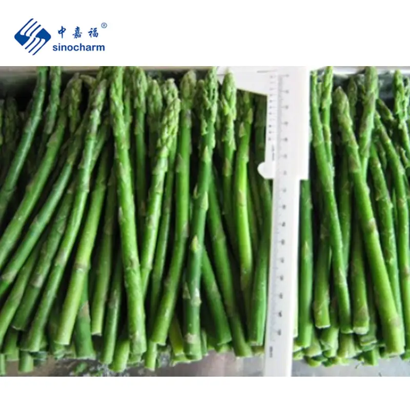 Sinocharm बीआरसी को मंजूरी दी ताजा निविदा जमे हुए हरी Asparagus IQF पूरे हरी Asparagus