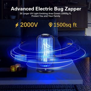 Lampe anti-moustiques LED portable USB 4000mAh, piège électrique pour moustiques et mouches, lumière jaune chaude écologique et silencieuse - Product Image 3