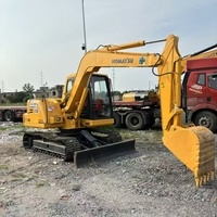 Mini-excavatrice sur chenilles Komatsu PC60 d'occasion en bon état, 6 tonnes, avec lame de bulldozer, excavatrice PC60 d'occasion à vendre en stock