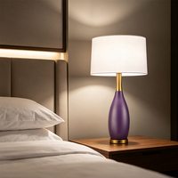 Lampes de table LED en forme de vase violettes Kawell pour hôtel, vente en gros, fourniture en vrac, lampe de chevet, lampe de bureau, OEM ODM