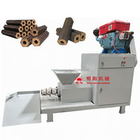 Machine à briquettes de charbon de bois compressé en bois dur à moteur diesel, sans électricité, sciure de bois, biomasse, machine d'extrusion Pinikay