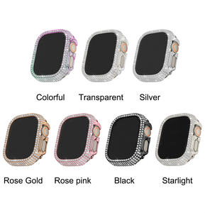 Étui Bling pour <span class=keywords><strong>Apple</strong></span> <span class=keywords><strong>Watch</strong></span> <span class=keywords><strong>Ultra</strong></span> 49mm dur PC étui de <span class=keywords><strong>Protection</strong></span> complet en strass accessoires pour IWatch Diamond Frame Face Cover - Product Image 6