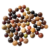 Perles rondes en bois de santal naturel, perles en bois à grain mixte pour la fabrication de bracelets, colliers et bijoux, décoration de Noël