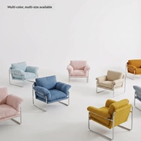Fauteuils d'appoint durables en plumes de style Bauhaus pour salon, chaise de bureau ergonomique, fauteuil d'appoint individuel en acier inoxydable de style Bauhaus pour hôtel