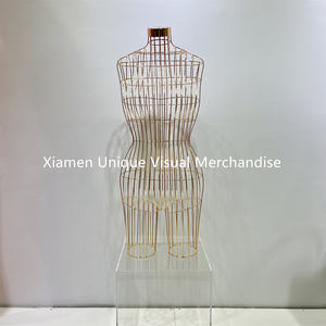 Maniquí de hierro de gama alta Torso femenino 3/4 cuerpo ajustable colgante Alambre de Metal maniquíes busto de oro personalizado para ropa interior Bikini pantalla - Product Image 2
