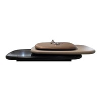 Table basse pliante en bois massif avec plateau rotatif, design italien minimaliste, créative, pour villa et grand appartement