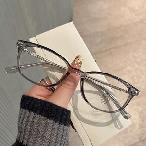 Gafas de vista ovaladas de montura completa Qianai para mujer, montura de acetato TR con protección contra luz azul y rayos UV JS7-2-52002 - Product Image 3