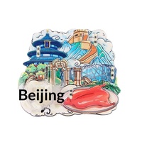 Aimants de réfrigérateur de ville touristique chinoise, souvenirs de lieux emblématiques de Pékin et de Shanghai, autocollants magnétiques en résine 3D de dessins animés, souvenirs de sites touristiques chinois