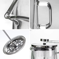 Tamis filtrant en acier inoxydable à double paroi de grande capacité Cafetière presse française avec machines à expresso et presse à thé Caractéristiques
