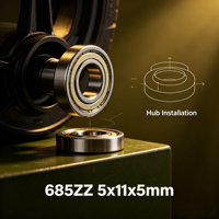 Roulement miniature à faible vibration 685ZZ 5x11x5mm, roulement à billes à section mince ZV4 pour dispositifs de capteurs optiques