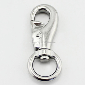 Nhà Máy Giá Lớn vật nuôi Dây Xích Carabiner kim loại vòng chìa khóa chất lượng cao 25*100 mét A2/A4 thép không gỉ xoay Bull <span class=keywords><strong>Snap</strong></span> móc - Product Image 1