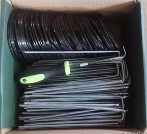 ตะปูยึดหญ้ารูปตัวยู ขนาดยาว เหล็กชุบสังกะสี แบบเรียบและแบบลูกฟูก ทนทานต่อการกัดกร่อน สำหรับกั้นวัชพืช ลดราคาจากโรงงาน - Product Image 4