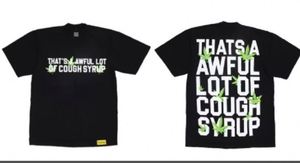 Camiseta de manga corta para hombre de algodón 100% de alta calidad con estampado 'THAT'S AWFUL LOT OF COUGH SYRUP', corte oversize y hombros caídos, escaneable - Product Image 3