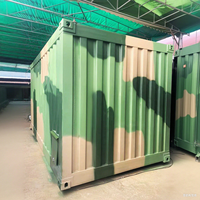 Conteneur de maison modulaire en acier à panneaux sandwich anti-explosion de camouflage européen personnalisé de 20 pieds, atelier industriel, bureau