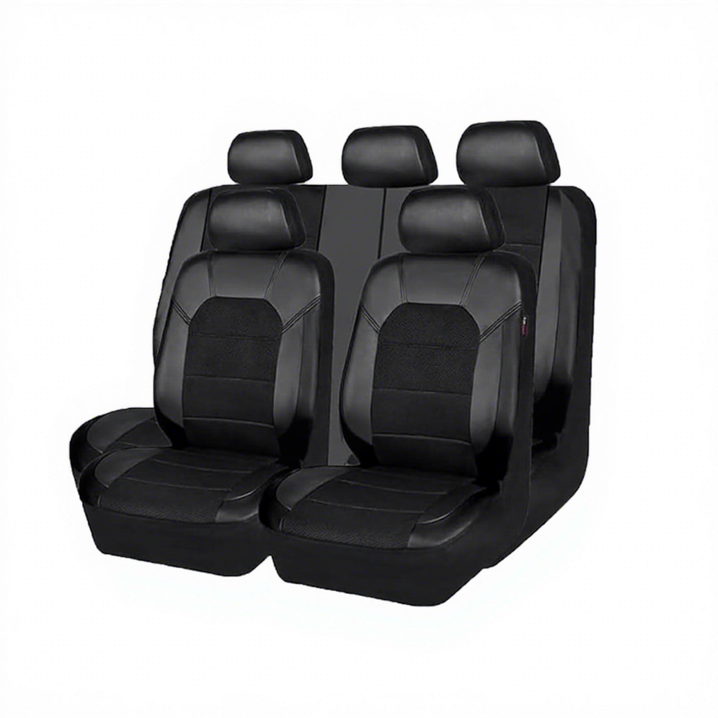 Housses Siège Auto Avant Pour Mitsubishi Pajero - Cuir PU Imperméable - Rouge - 2 Pièces