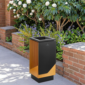 <span class=keywords><strong>Lancaster</strong></span> bảng & chỗ ngồi 13 gallon thép gỗ composite vuông trang trí Thùng rác ngoài trời có thể - Product Image 4