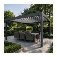 Sistema de Techo de Lamas Ajustables Impermeables, Fácil de Montar, para Exteriores, Patio, Balcón, Jardín, Gazebo, de Aluminio