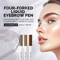 Pensil Alis Cair Tahan Air Vegan Tahan Lama Empat Ujung 3 Warna Pensil Alis Alami Logo Kustom Kosmetik Produsen OEM