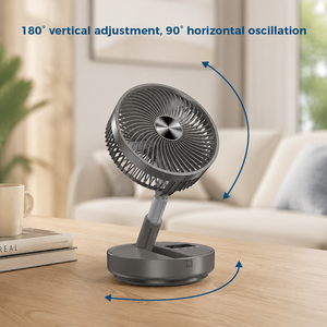 8-Inch Portable <b>Standing</b> <b>Fan</b> Desktop <b>Fan</b> Adjustable Oscillating Cooling <b>Fan</b> Telescopic Electric <b>Fan</b> for Home Office Bedroom - Product Image 2