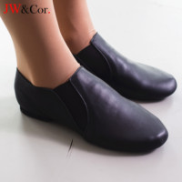 Chaussures de jazz portables en cuir, semelle fendue en EVA, pour femmes et hommes, noir et marron, vente en gros
