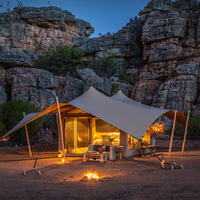Tentes de safari de luxe préfabriquées modulaires en PVC avec poêle à bois, tente de glamping yurt