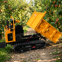 Mini-dumper compact sur chenilles 4x4 diesel de type pick-up japonais, capacité 500 kg, 800 kg, 1 tonne, pour usage agricole, jardin et verger