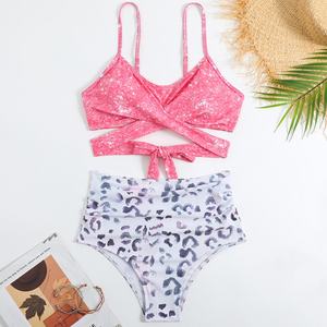 ชุดว่ายน้ำบิกินี่สองชิ้นสุดหรูจากโรงงานสำหรับผู้หญิง ชุดชายหาดแบบดันทรง ลายเสือดาว ลายสก็อต ลายเพสลีย์ - Product Image 3