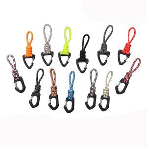 Outdoor Seven-Core Polyester Paracord Keychain With Triangular Buckle Anti-Lost Carabiner Hook Wrist Strap and Rope <b>Bag</b> <b>Charm</b> - Product Image 4
