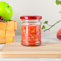 Usine en gros pas cher multifonctionnel rond Transparent large bouche 200ml bocal en verre récipient de stockage des aliments en verre avec couvercle