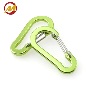 Neues Design Anpassbares Logo Aluminium Grün Blau Weiß Farbiger D-förmiger Verschluss-Karabiner Federring für Taschen Schlüssel Klettern - Product Image 2