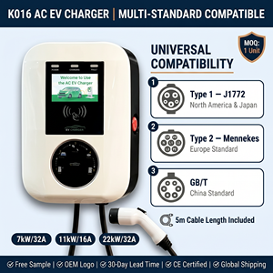 22kW ชาร์จรถยนต์ไฟฟ้า AC ติดผนัง Type2 <span class=keywords><strong>mennekes</strong></span> ocpp 1.6J 4G WiFi ระยะไกล wallbox สมาร์ท - Product Image 1