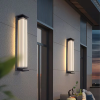 Lampe murale LED solaire extérieure étanche - Design minimaliste moderne en acier inoxydable, lumière blanche chaude 3500K