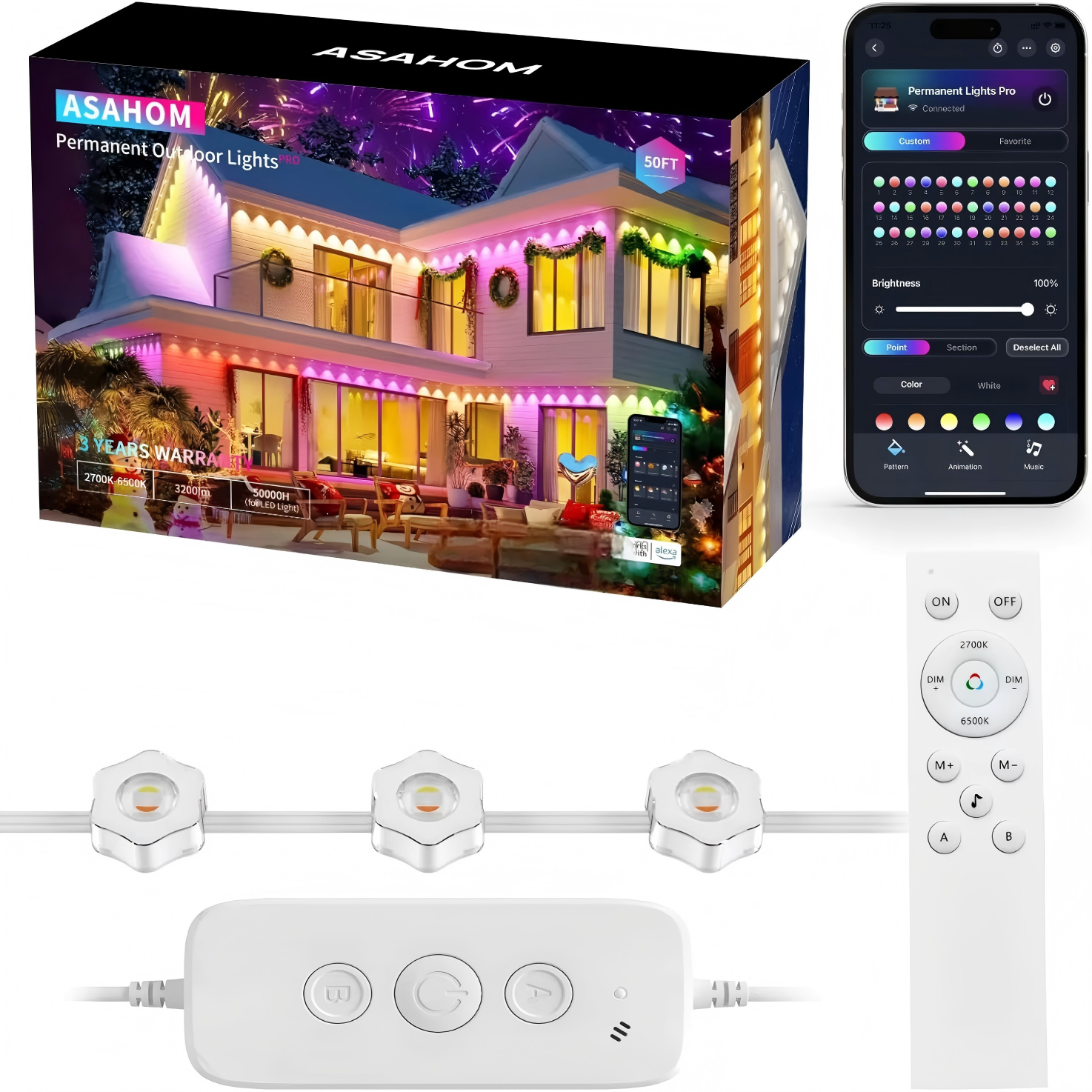 Custom factory IP68 Led Pixel Controller for Outdoor Permanent Holiday Lights-DC 36V 3-Year Warranty Dimmable