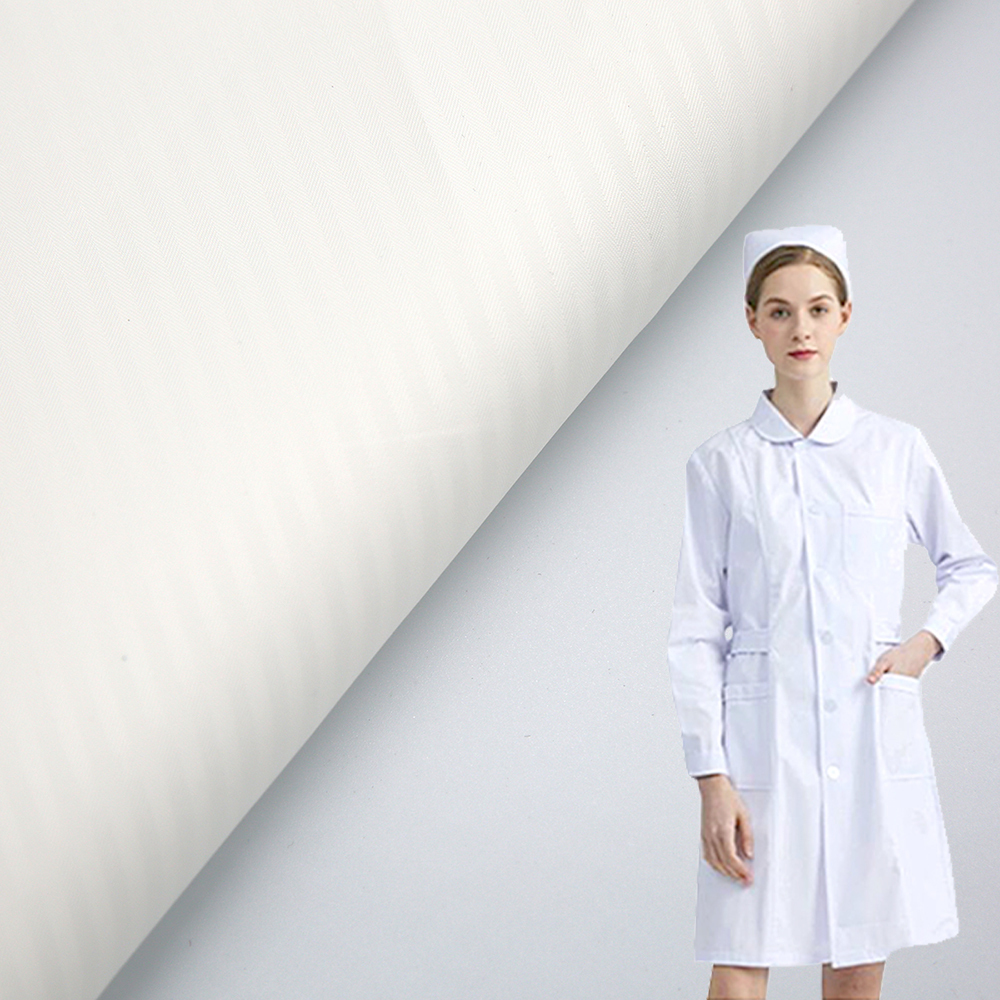 Wholesale low price and hot quality pure cotton white fabric twill stripe medical fabric