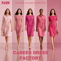 Robe de bureau pour femme, en viscose et polyester, longue, sur mesure, longueur ajustable, faible MOQ, collection Carrière 2027