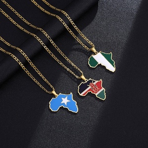 Mirawell - Joyería Hip-Hop Unisex con Baño Electrolítico, Collar con Colgante <span class=keywords><strong>de</strong></span> <span class=keywords><strong>Mapa</strong></span> Africano <span class=keywords><strong>de</strong></span> Nigeria, Somalia y <span class=keywords><strong>Angola</strong></span>, para Comercio Electrónico Transfronterizo - Product Image 3