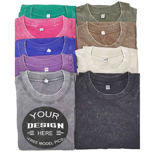 T-shirt Boxy Vintage alla Moda con Lavaggio Acido da Uomo, Personalizzabile con il Tuo Brand, 100% Cotone Pesante 230 Grammi, Vestibilità Ampia - Product Image 1