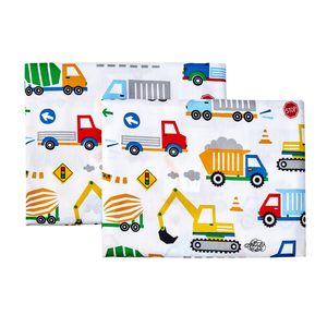 Taies d'<span class=keywords><strong>oreiller</strong></span> en coton pour bébés et enfants, motifs véhicules de chantier (camions), pour garçons, literie - Product Image 3