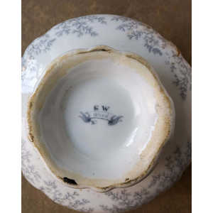 Sucrier en céramique anglaise Gabriella P. avec décoration grise pour les restaurants - Product Image 1