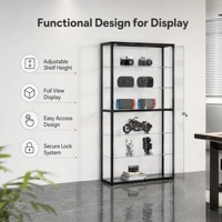 Meuble de magasin de détail avec éclairage LED et cadre en acier inoxydable, vitrine en verre pour les magasins de tabac et de produits fumeurs