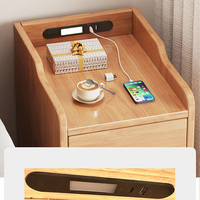 Table de chevet compacte multifonctionnelle minimaliste nordique en bois massif, meuble de chambre à coucher, armoire de rangement de chevet
