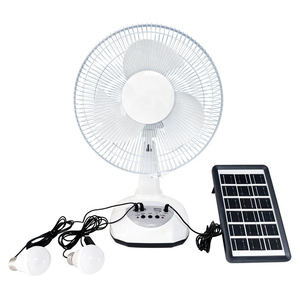 พัดลมโซลาร์ AC DC ขนาด 12 นิ้ว พร้อมหลอดไฟ LED พิเศษ 2 ดวง แบตเตอรี่แบบชาร์จได้ 6V 4.5Ah พัดลมตั้งโต๊ะพลังงานแสงอาทิตย์แบบพกพา พร้อมที่ชาร์จโทรศัพท์ผ่าน USB - Product Image 2