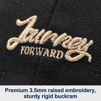 Casquette de baseball OEM ODM avec logo personnalisé, broderie 3D, motif « Journey Forward », style streetwear, faible MOQ, livraison rapide
